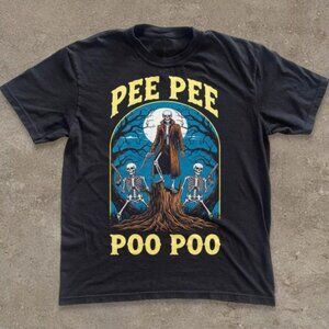Pee Pee Poo Poo T-Shirt, Funny Skeleton Graphic Tee